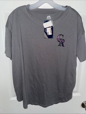 Majestic Colorado Rockies Gray Short Sleeve T-Shirt